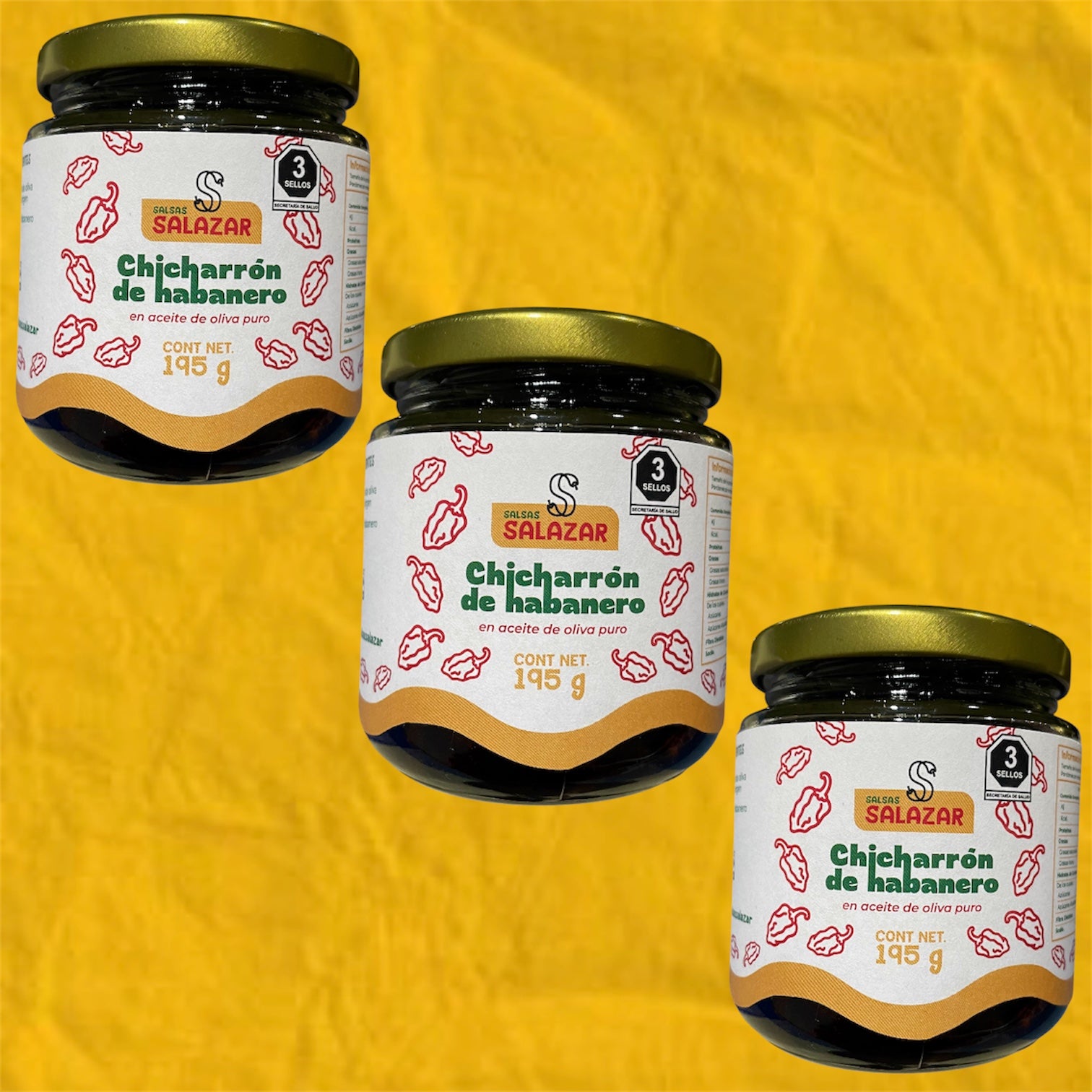 3 pack Chicharrón de Habanero en Aceite de Oliva